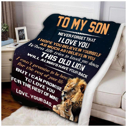 To My Son This Old Lion CLA1910345F Sherpa Fleece Blanket