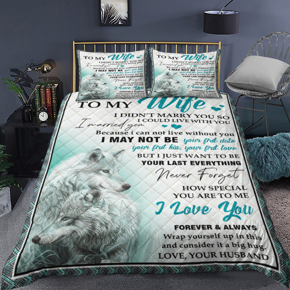 To My Wife Wolf  Quilt Bedding Set MT1809005