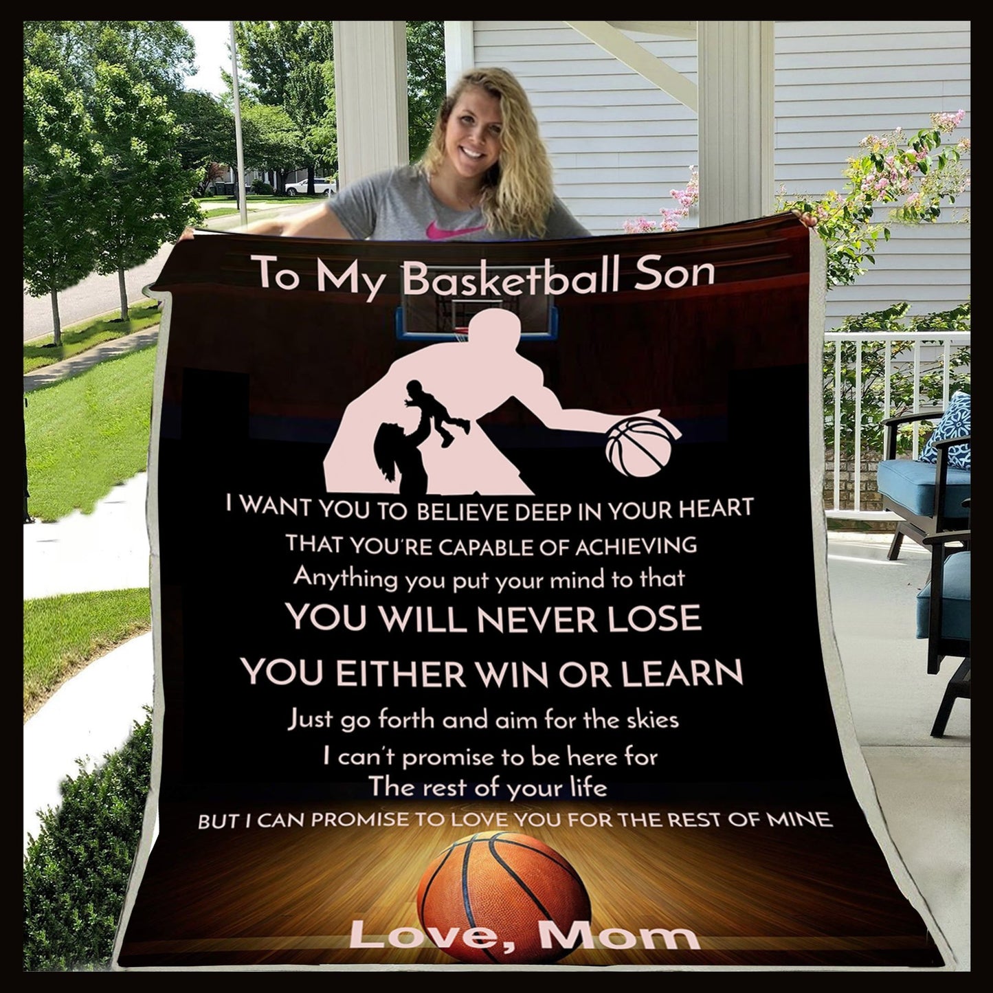 To My Basketball Son Mom CL02111397MDF Sherpa Fleece Blanket