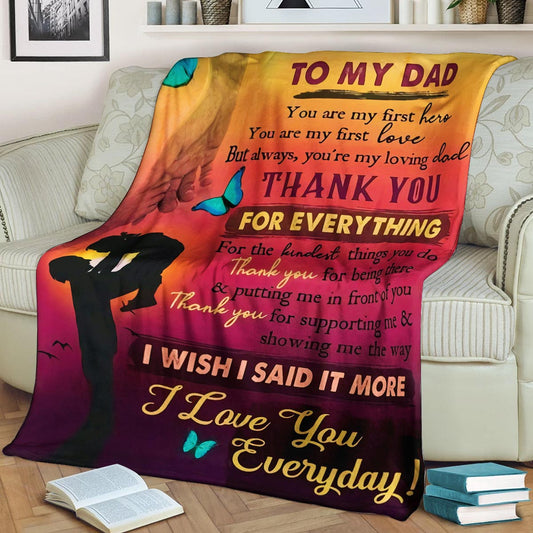 To My Dad Thank You For Everything CLA1910550F Sherpa Fleece Blanket