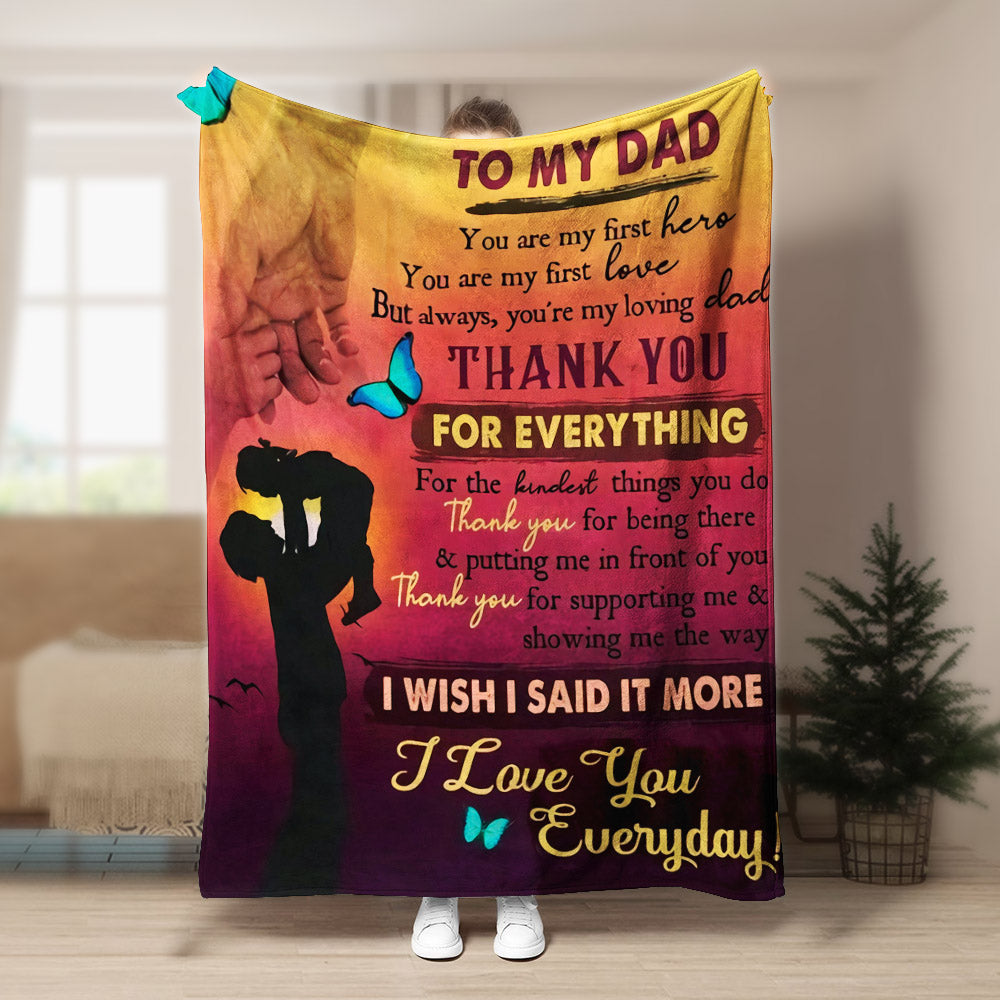 To My Dad Thank You For Everything CLA1910550F Sherpa Fleece Blanket