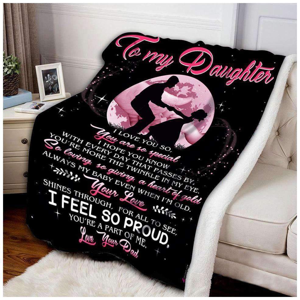 To My Daughter CL260945MDF Sherpa Fleece Blanket