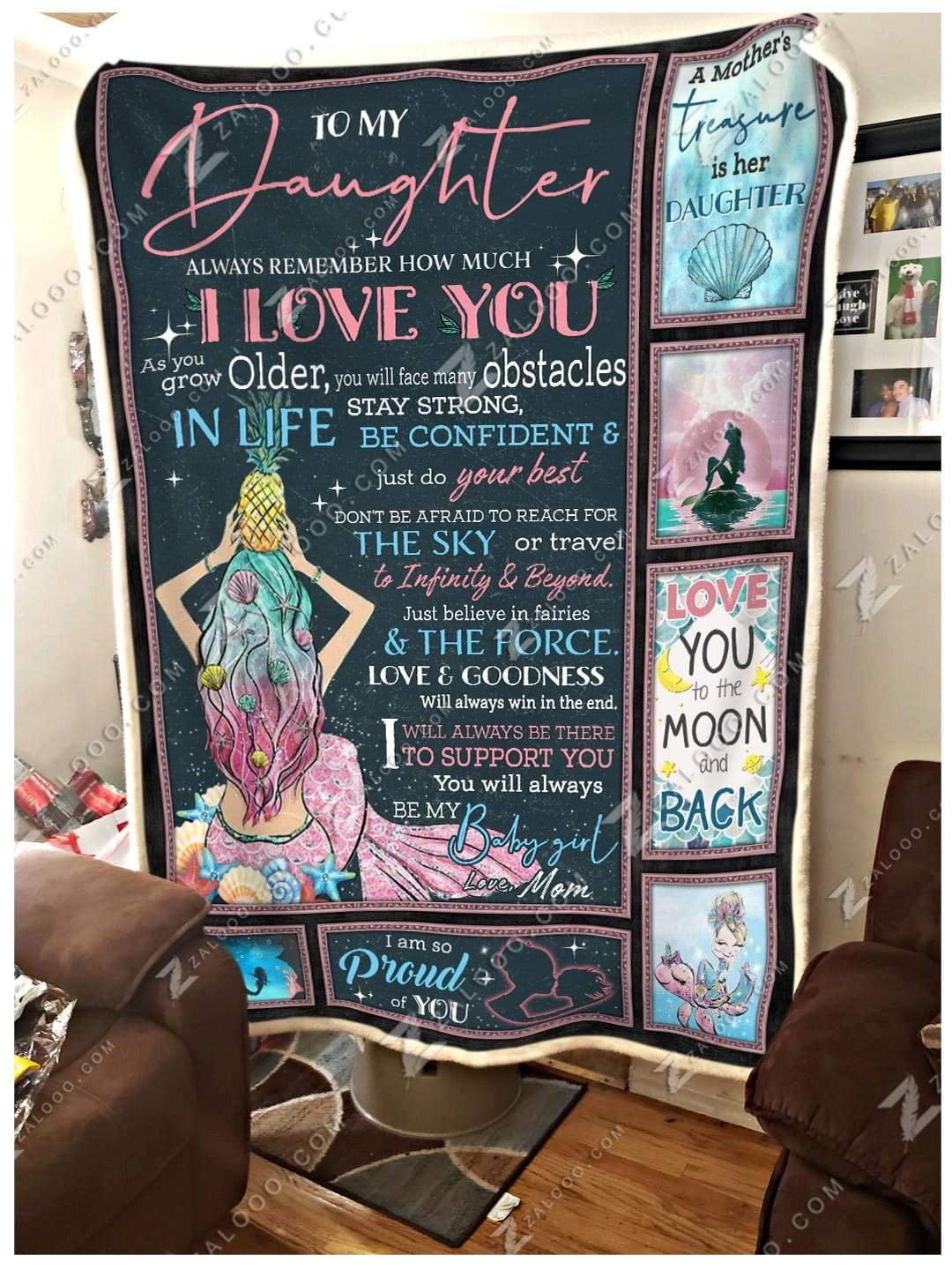 To My Daughter CL2709483MDF Sherpa Fleece Blanket