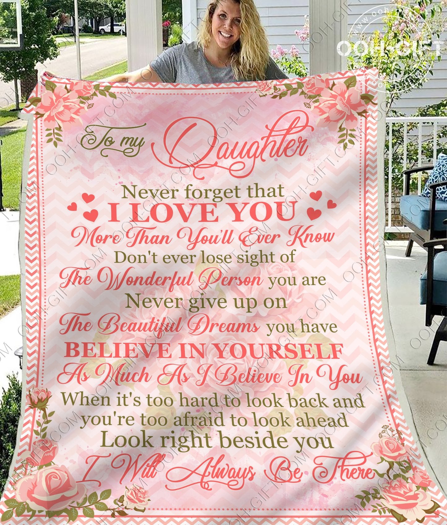 To My Daughter CL30100351MDF Sherpa Fleece Blanket