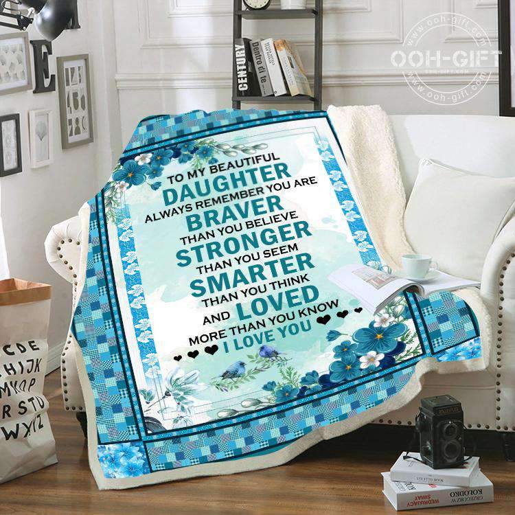 To My Daughter CL30100354MDF Sherpa Fleece Blanket