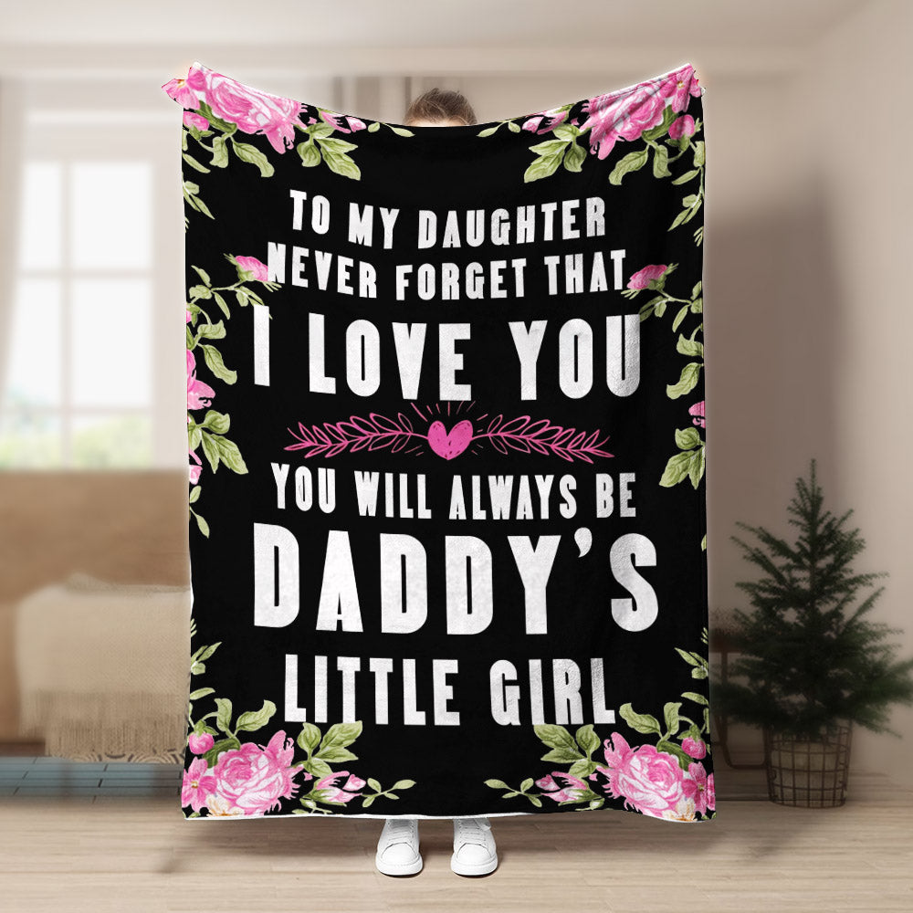 To My Daughter, Daddy Black CL2100179MDF Sherpa Fleece Blanket