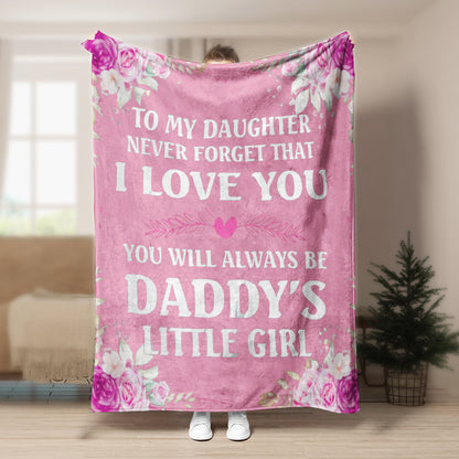 To My Daughter, Daddy Pink CL2100182MDF Sherpa Fleece Blanket