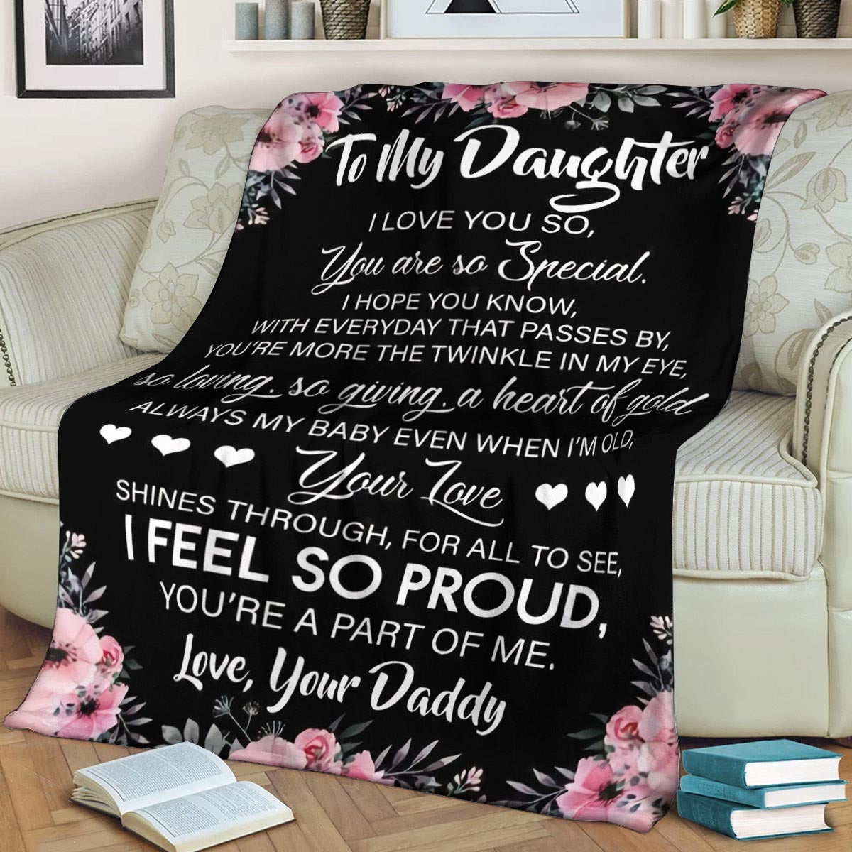 To My Daughter I feel so proud CLA1910336F Sherpa Fleece Blanket