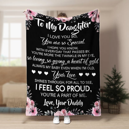 To My Daughter I feel so proud CLA1910336F Sherpa Fleece Blanket