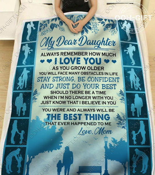 To My Daughter Mom CL30100372MDF Sherpa Fleece Blanket