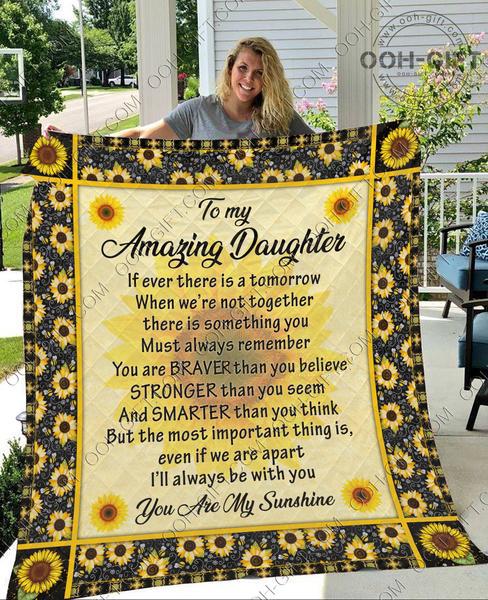 To My Daughter Sunflower CL30100384MDF Sherpa Fleece Blanket