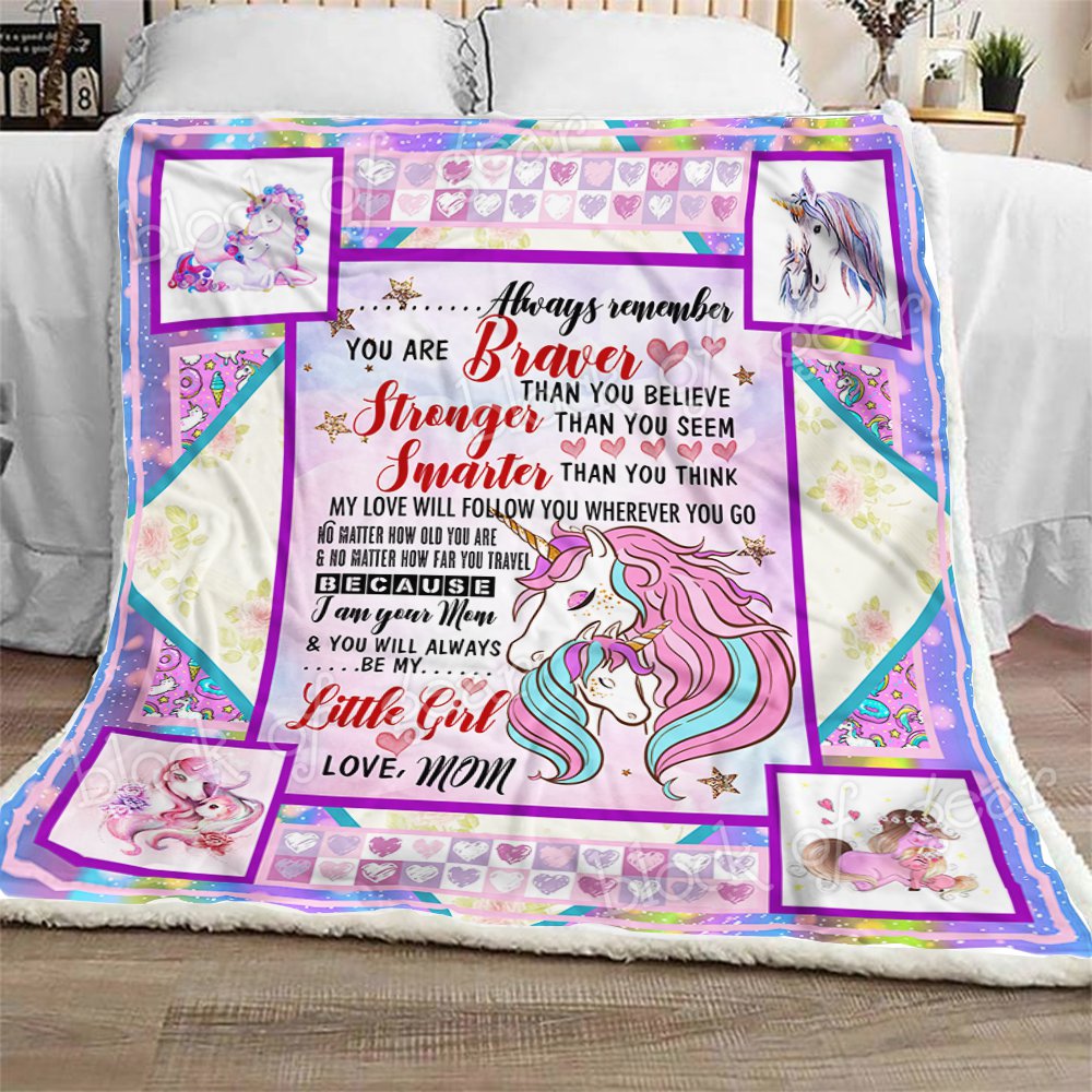 To My Daughter Unicorn CL1809103MDF Sherpa Fleece Blanket