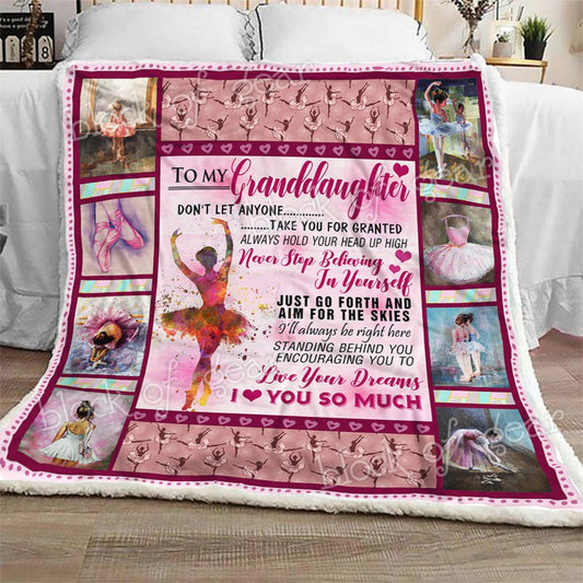 To My Granddaughter Ballet CL281078MDF Sherpa Fleece Blanket