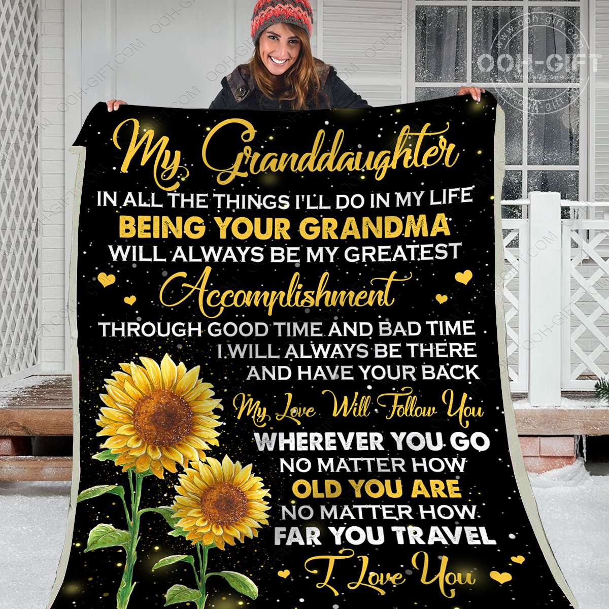 To My Granddaughter CL02111539MDF Sherpa Fleece Blanket