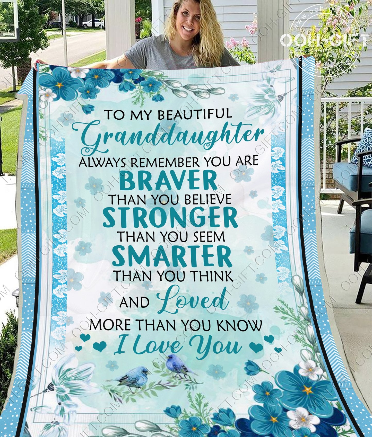 To My Granddaughter CL05110643MDF Sherpa Fleece Blanket