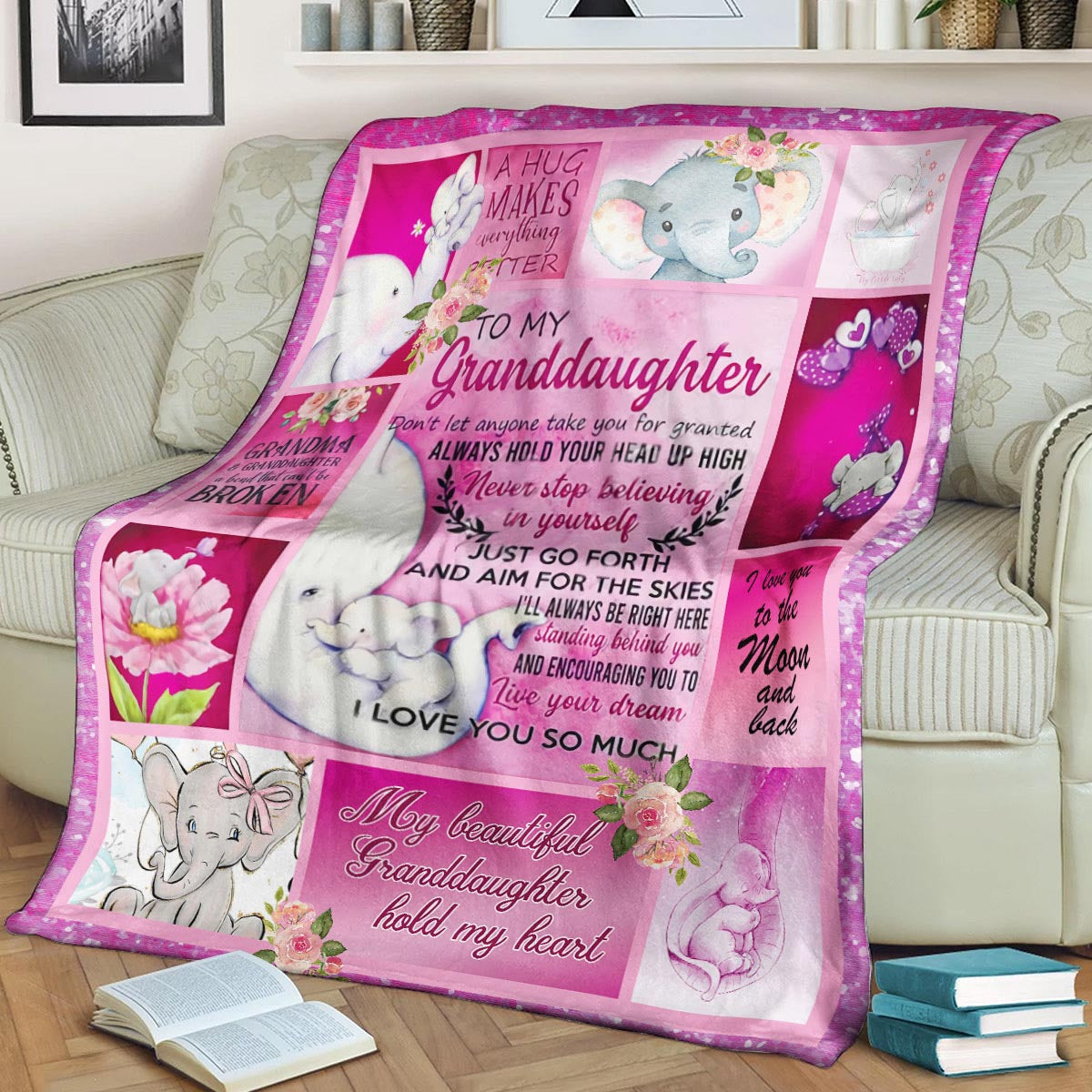 To My Granddaughter, Grandma CL14100062MDF Sherpa Fleece Blanket
