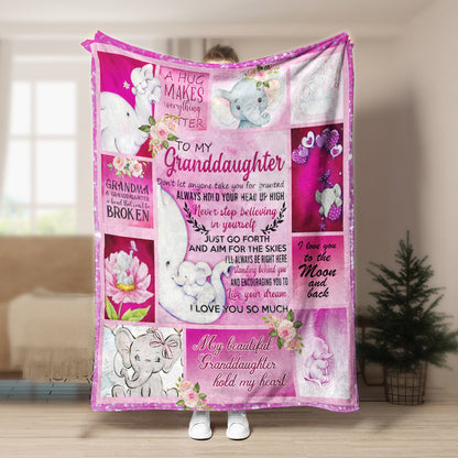 To My Granddaughter, Grandma CL14100062MDF Sherpa Fleece Blanket