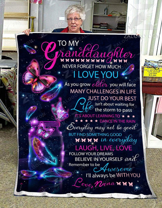 To My Granddaughter Nana CL02111587MDF Sherpa Fleece Blanket