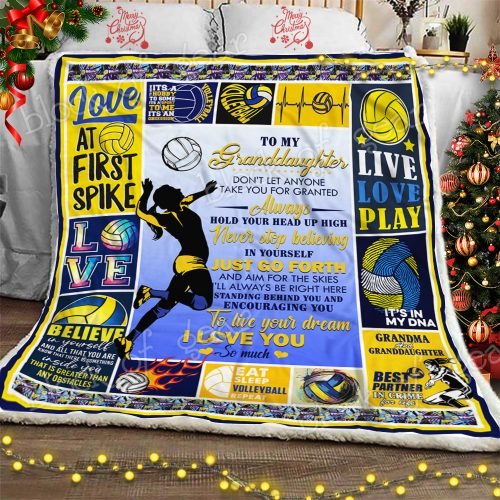 To My Granddaughter Volleyball CL30100434MDF Sherpa Fleece Blanket