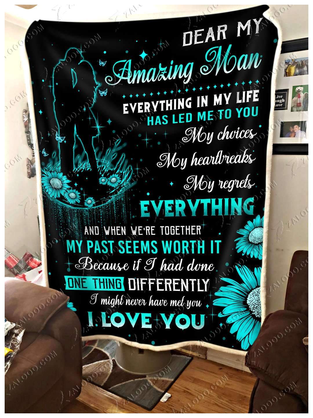 To My Man CL2709509MDF Sherpa Fleece Blanket