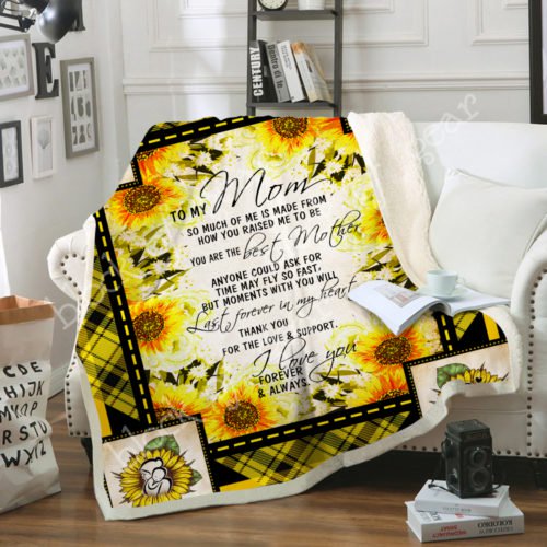 To My Mom Sunflower CL04100226F Sherpa Fleece Blanket