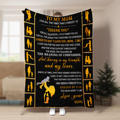 To My Mom Thank You CLA1910239F Sherpa Fleece Blanket