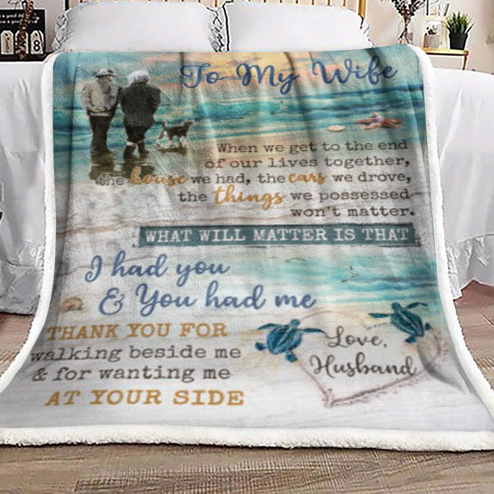 To My Wife Turtle CL22100092MDF Sherpa Fleece Blanket