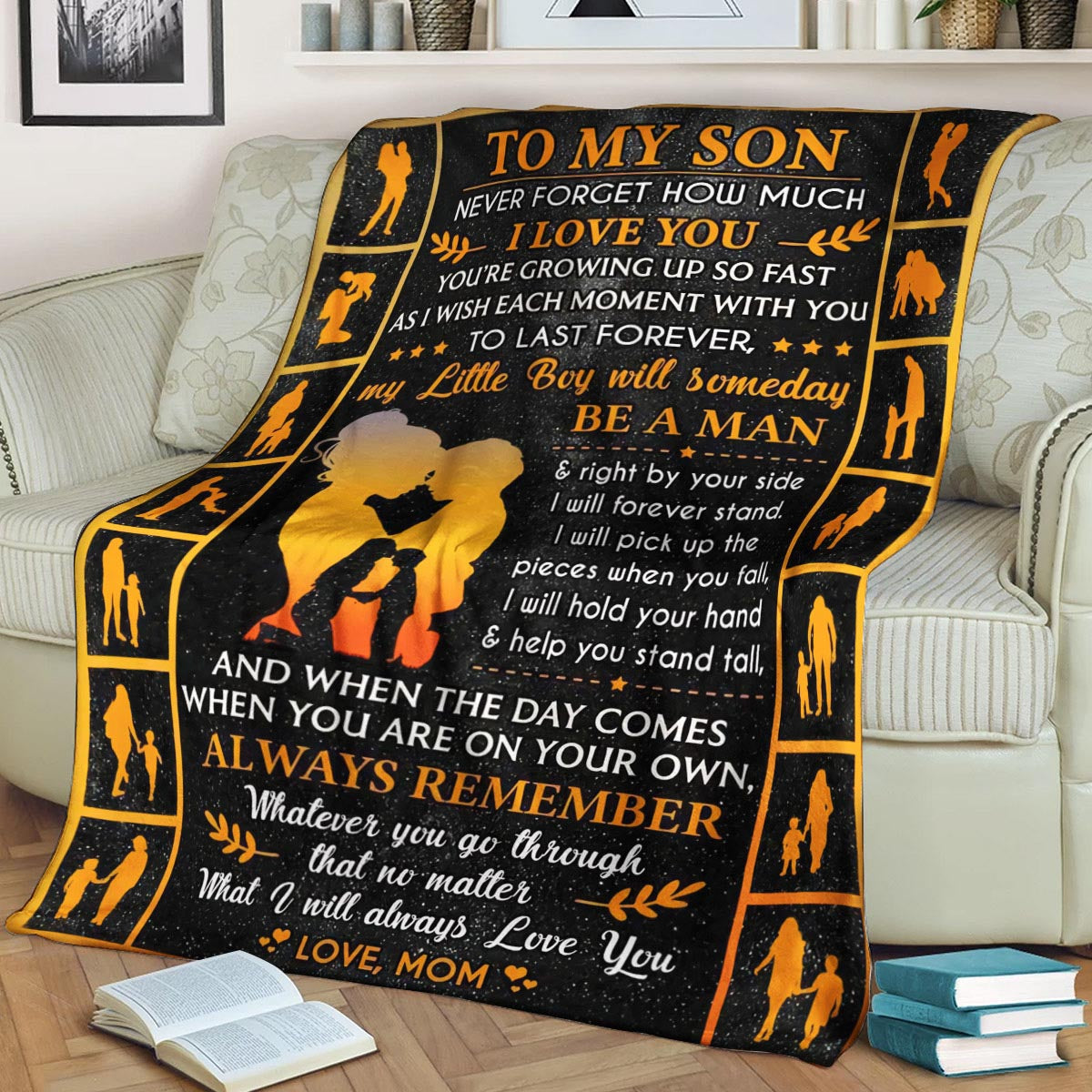 To my Son I love you CLA1910456F Sherpa Fleece Blanket