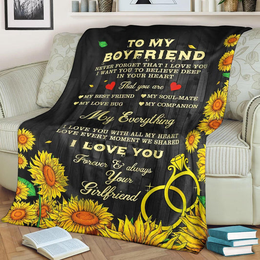 To my boyfriend My everything CLA1910246F Sherpa Fleece Blanket
