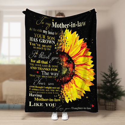 To my mother in law I appreciate CLA1910437F Sherpa Fleece Blanket
