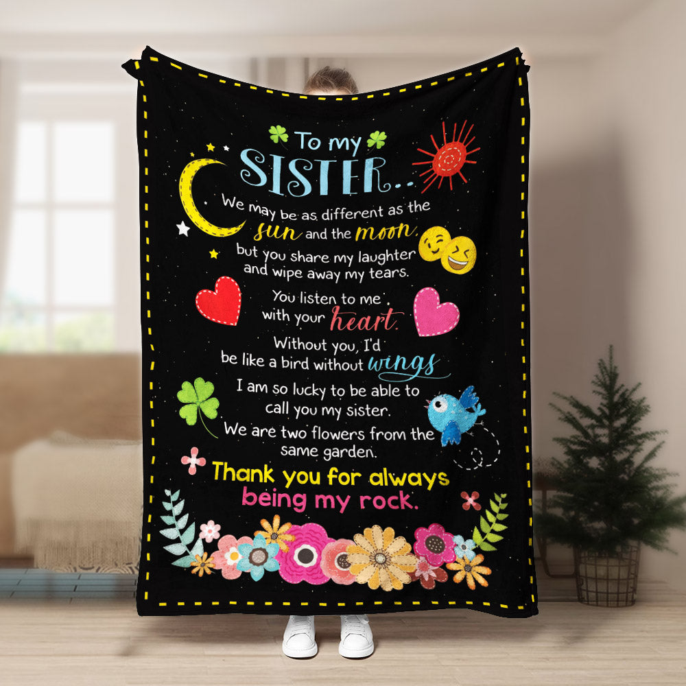 To my sister Thank you for always being my rock CLA1910258F Sherpa Fleece Blanket