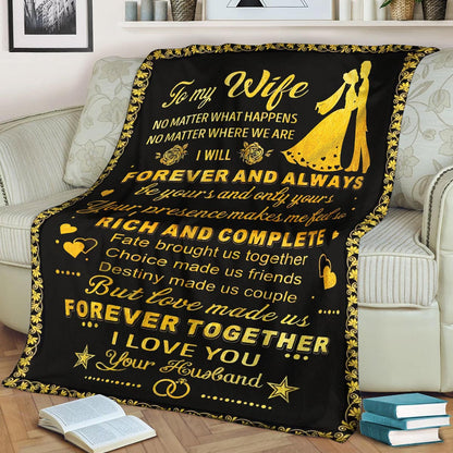 To my wife Love made us forever together CLA1910327F Sherpa Fleece Blanket