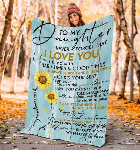 To my daughter sunflower CLA0411401F Sherpa Fleece Blanket