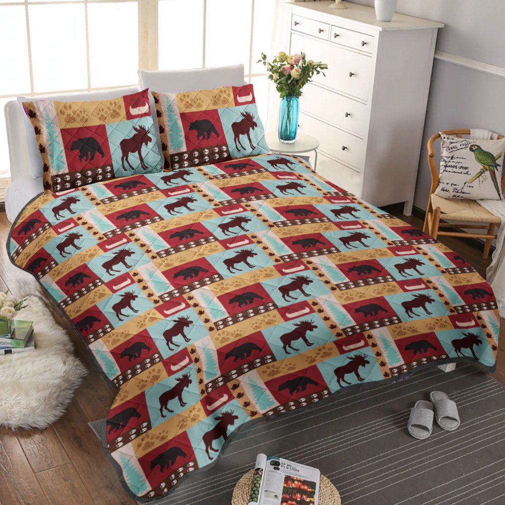 Trailhead Patch Moose Bear CLA2609213B Quilt Bedding Set
