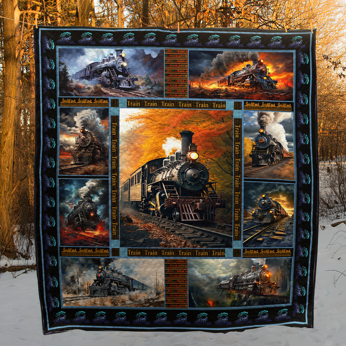 Train Art Quilt HT031105