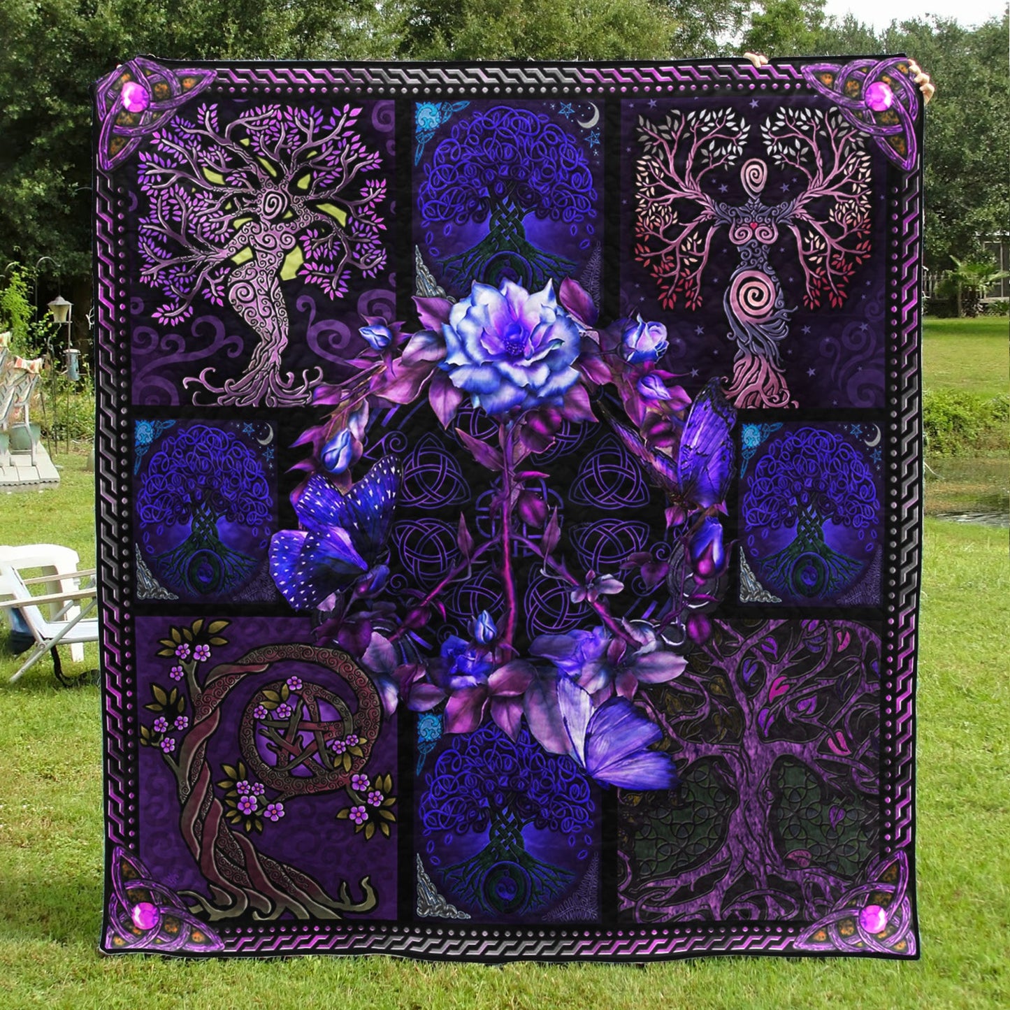 Tree Of Life Peace Sign Hippie Quilt Blanket TL160604Y