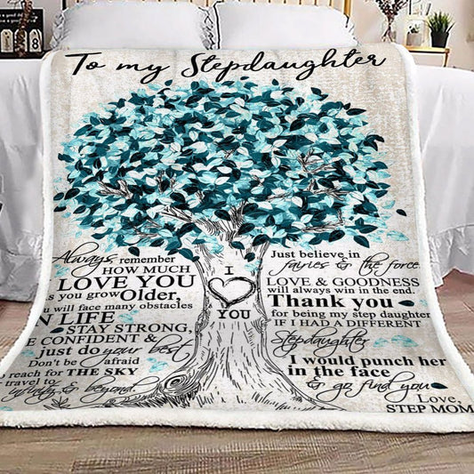 Tree Of Life To My Stepdaughter Step Mom CL16110686MDF Sherpa Fleece Blanket