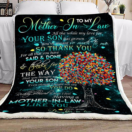 Tree To My Mother In Law CL11110185MDF Sherpa Fleece Blanket