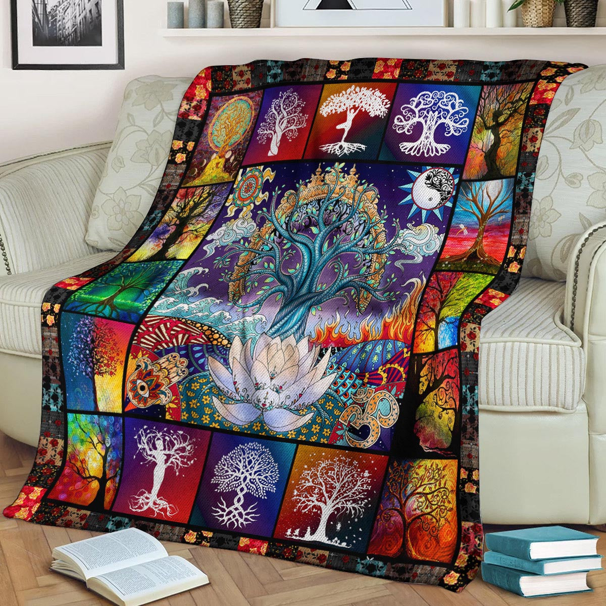 Tree Of Life CL170860MD Sherpa Fleece Blanket