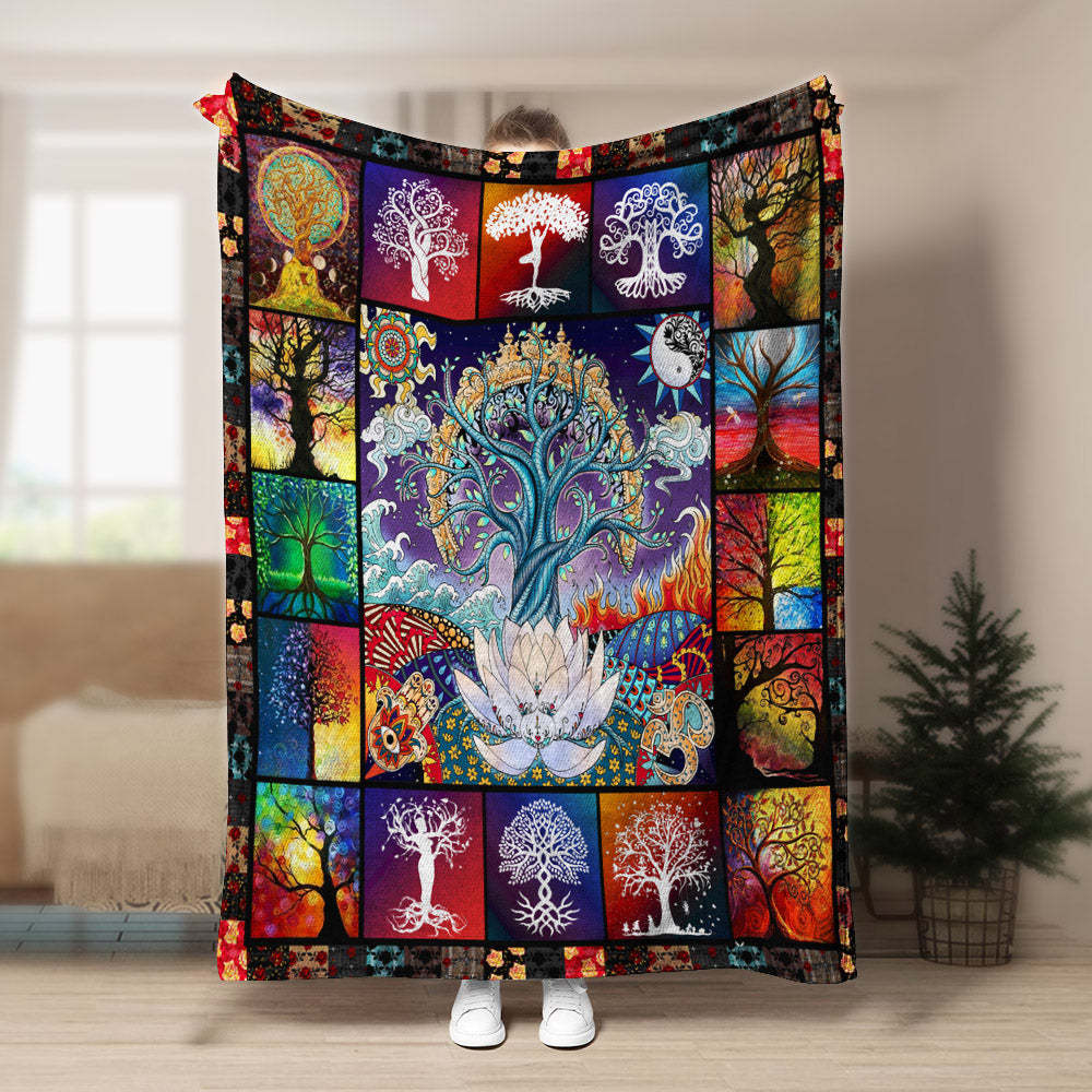 Tree Of Life CL170860MD Sherpa Fleece Blanket