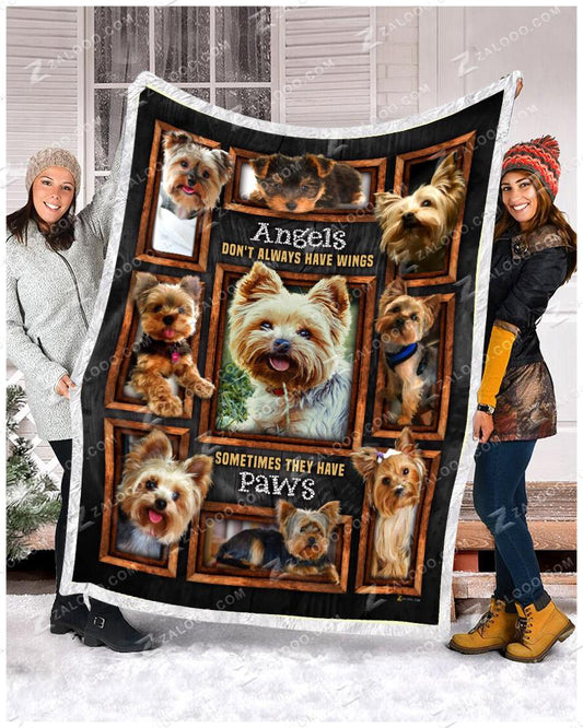 Tree Of Life Yorkie Angels Do Not Always Have Wings CL29110907MDF Sherpa Fleece Blanket