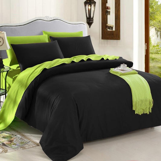 Trendy Black And Lime Green Solid CLA1210473B Bedding Sets