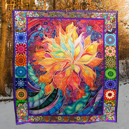 Trippy Flower Hippie Art Quilt TL210602Y