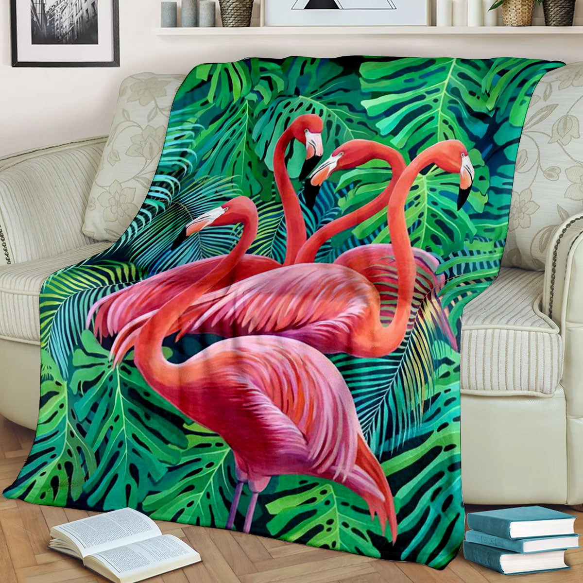 Tropical Flamingo Sherpa Fleece Blanket ND121014