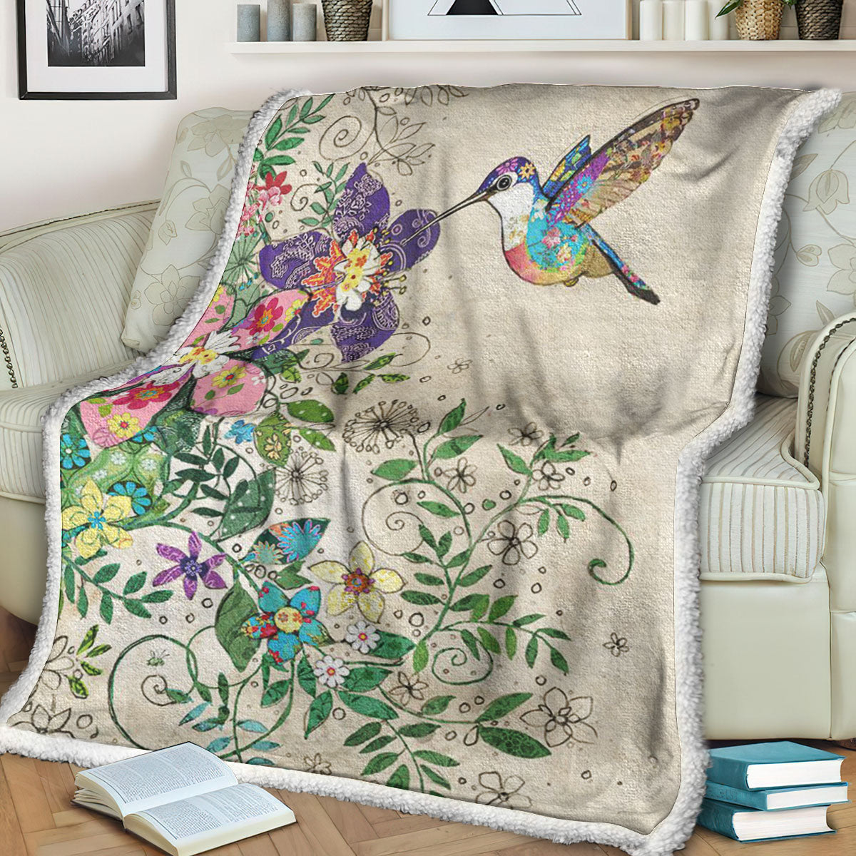 Tropical Hummingbird ND161007 Sherpa Fleece Blanket