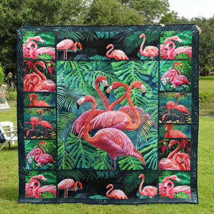 Tropical Flamingo Quilt Blanket HN171203D