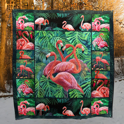 Tropical Flamingo Quilt Blanket HN171203D