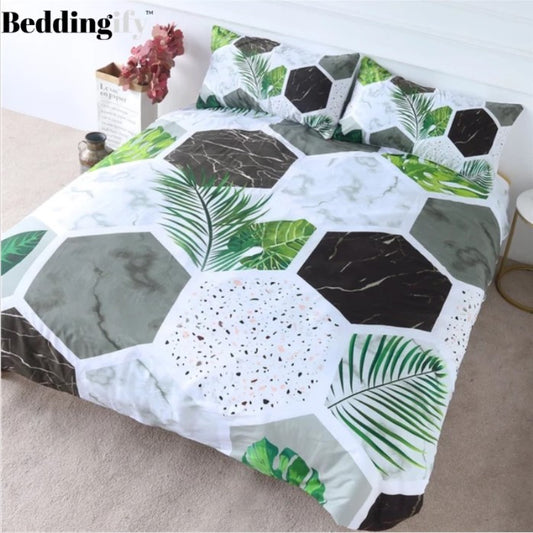 Tropical Green Palm CLH1510222B Duvet Cover Bedding Sets