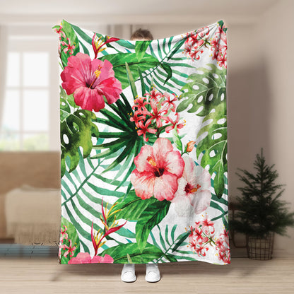 Tropical Hibiscus CLA1910004F Sherpa Fleece Blanket