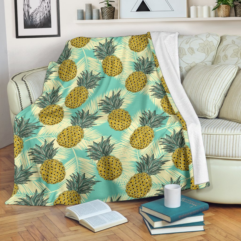 Tropical Vintage Pineapple CL16100639MDF Sherpa Fleece Blanket